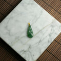18K天然緬甸冰種年年有魚翡翠吊墜