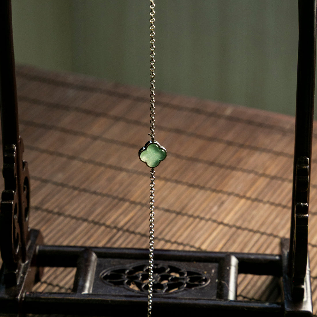 天然緬甸藍綠翡翠四葉草S925銀手鏈