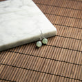 18K Platinum Natural Burmese Jade Icy Bluish Green Ear Studs