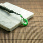 Natural Burmese Jade White and Green Donut Pendant