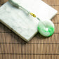 Natural Burmese Jade White and Green Ping An Donut Pendant