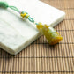 Natural Burmese Yellow Jadeite "Lotus Pond Fun" Pendant