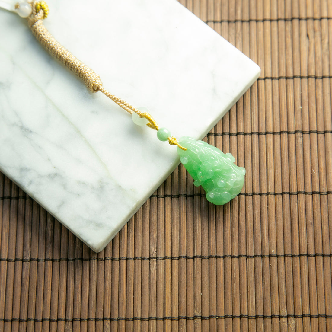 天然緬甸翡翠綠生菜吊墜