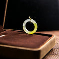 Natural Burmese Jade Icy White Piao Hua Jade Ring with Shades of Yellow