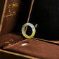 Natural Burmese Jade Icy White Piao Hua Jade Ring with Shades of Yellow