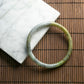 Natural Burmese Jade Tri-Color Full Circle Bangle (Fits Size 59-61mm)
