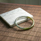Natural Burmese Jade Tri-Color Full Circle Bangle (Fits Size 59-61mm)