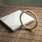 Natural Burmese Jade Tri-Color Full Circle Bangle (Fits Size 59-61mm)