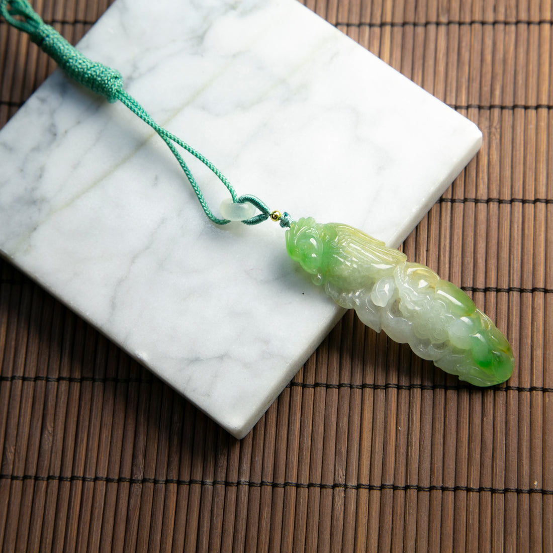 天然緬甸翡翠三彩英明神武掛件