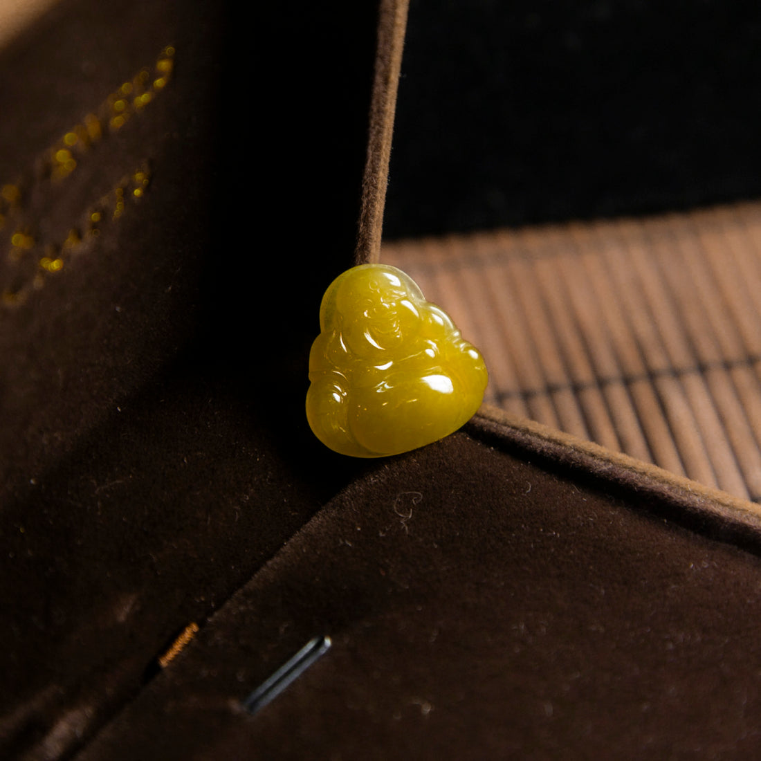 天然緬甸翡翠黃翡笑佛裸石