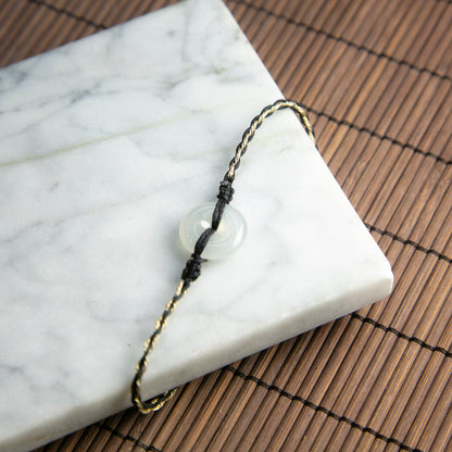 Natural Burmese Jade Icy White Ping An Donut