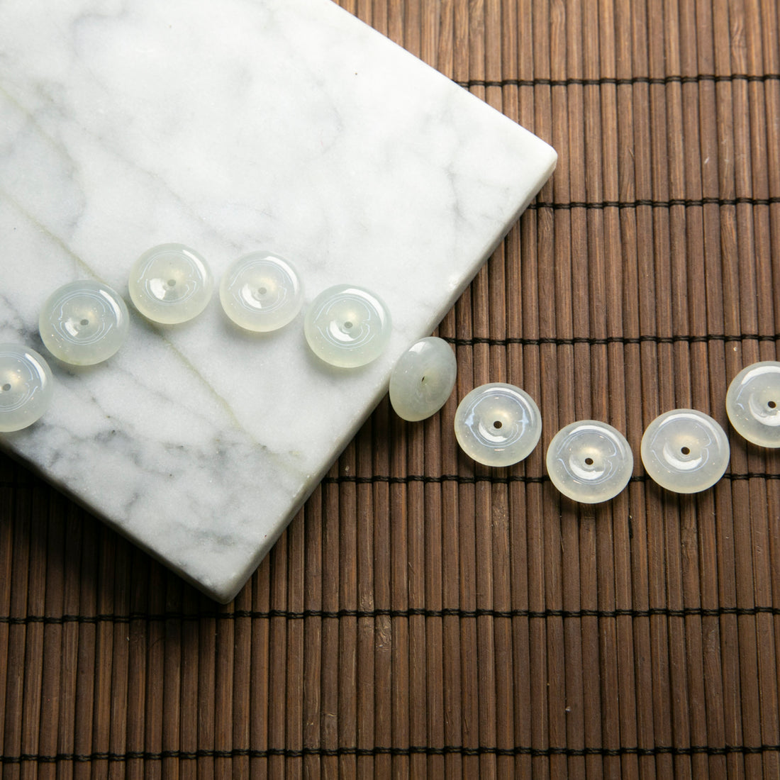 Natural Burmese Jade Icy White Ping An Donut