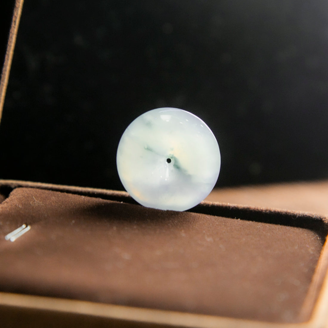 天然緬甸翡翠淡綠飄花平安扣