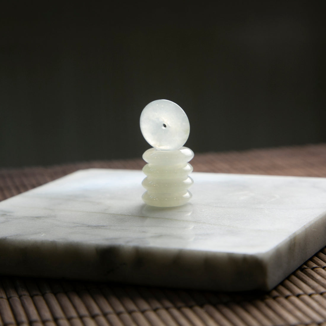 Natural Burmese Jade Icy White Ping An Donut