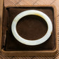 天然緬甸翡翠冰白灑金圓條手鐲 (適合手圍 51-53mm)