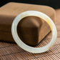天然緬甸翡翠冰白灑金圓條手鐲 (適合手圍 51-53mm)