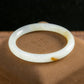天然緬甸翡翠冰白灑金圓條手鐲 (適合手圍 51-53mm)