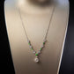 18K Platinum Diamond Natural Burmese Jade Icy White & Green Cabochon Necklace