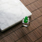 18K鉑金鑲鑽天然緬甸翡翠貔貅戒指