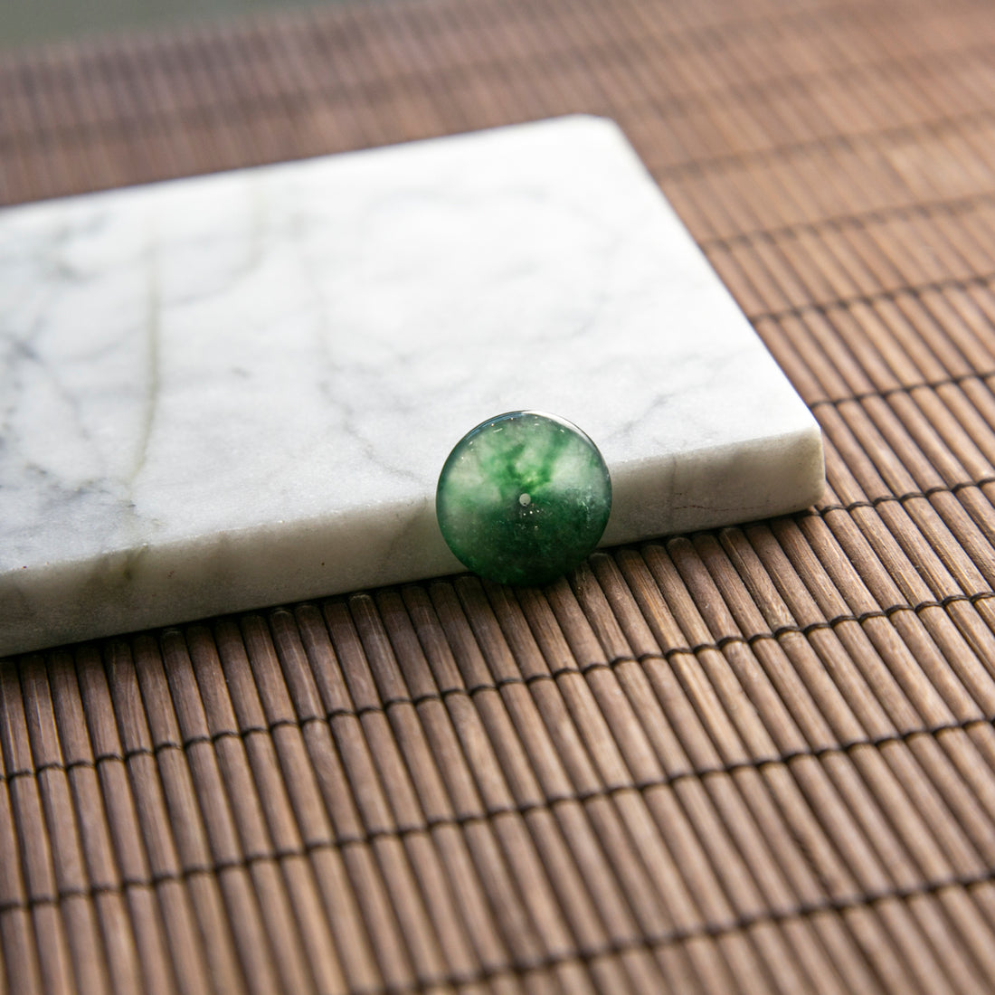 天然緬甸翡翠玻璃種飄花平安扣