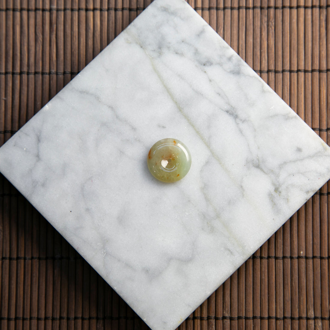 Natural Burmese Jadeite Ping An Donut with Shades of Yellow