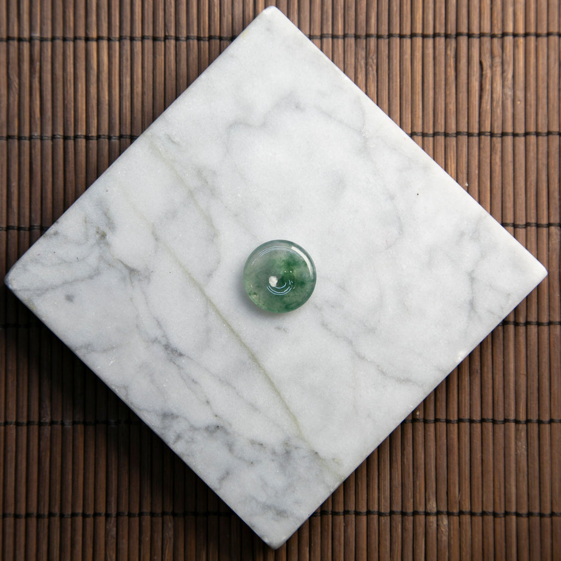 天然緬甸翡翠玻璃種飄花平安扣