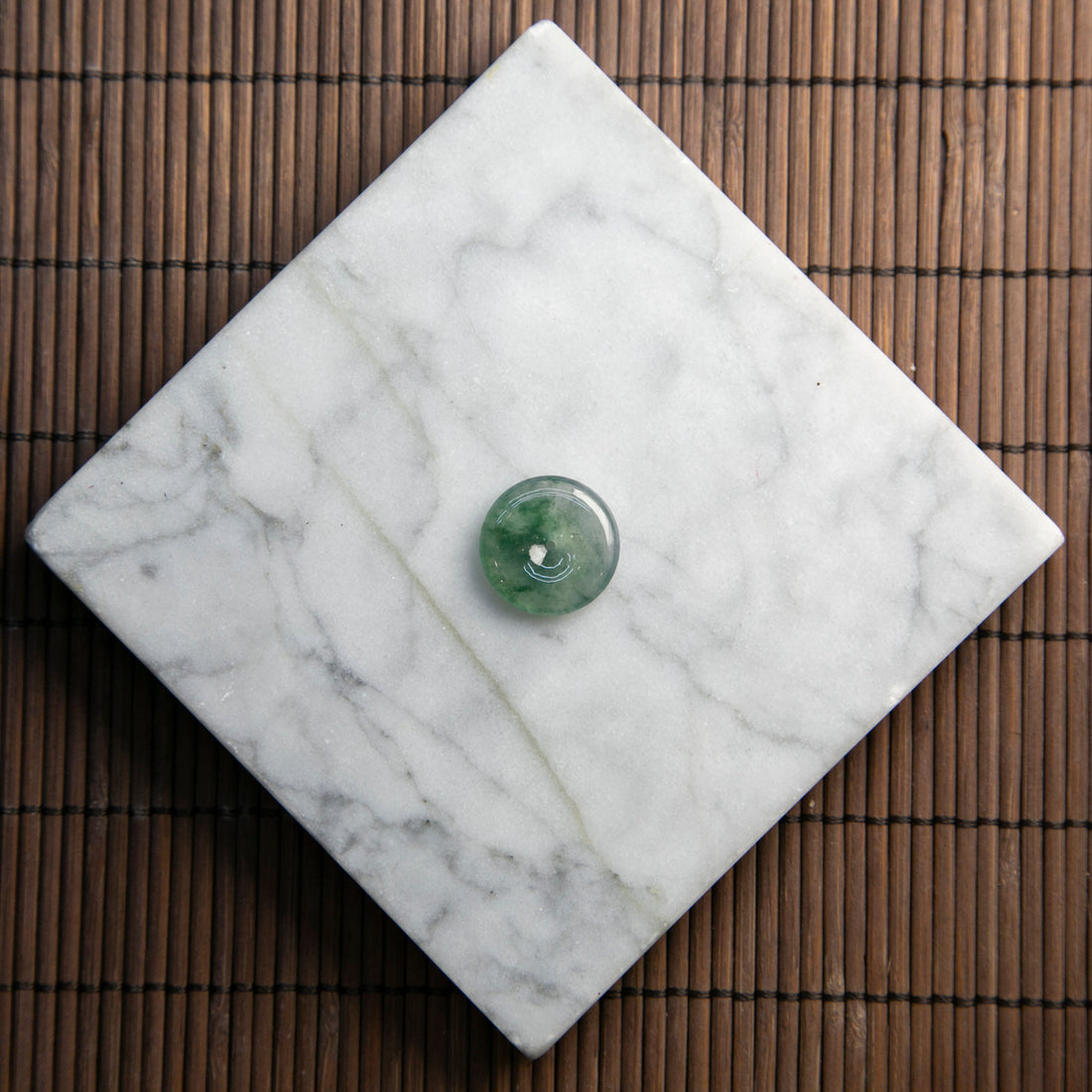 天然緬甸翡翠玻璃種飄花平安扣