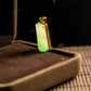 18K Gold Diamond Natural Burmese Jade Icy Light Green Piao Hua Pendant