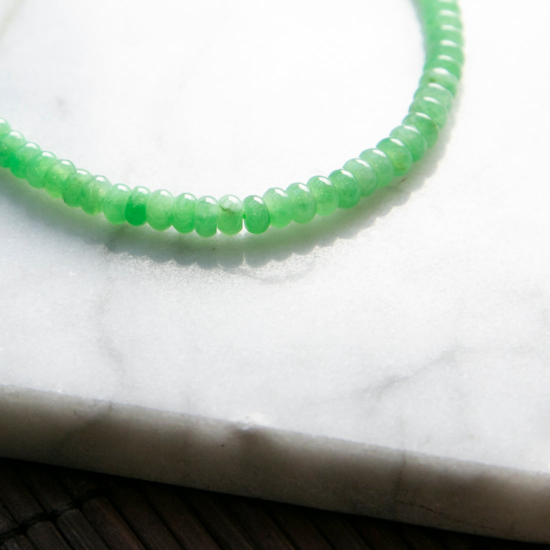 天然緬甸翡翠綠算子珠串手鏈