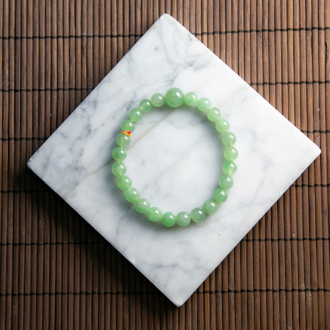 天然緬甸翡翠冰淡綠珠串手鏈