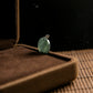 18K White Gold Natural Burmese Jade Black Wuji Round Pendant