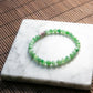 天然緬甸翡翠冰飄綠珠串手鏈