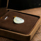 18K Gold Diamond Natural Burmese Jade Icy Light Bluish Green Lotus Leaf Pendant