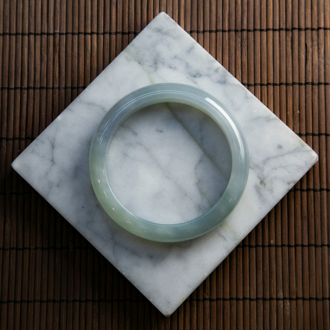 天然緬甸翡翠冰藍正圈手鐲 (適合圈口 55-57)