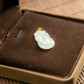 18K Gold Natural Burmese Jade Icy White Carved Pendant