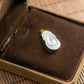 18K Gold Natural Burmese Jade Icy White Carved Pendant