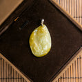 18K Gold Diamond Natural Burmese Jade Icy Yellow Guanyin Pendant