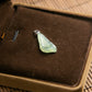 18K White Gold Natural Burmese Jade Icy Light Green Carved Pendant with Easy Clasp