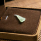 18K White Gold Natural Burmese Jade Icy Light Green Carved Pendant with Easy Clasp