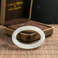 Natural Burmese Jade Icy White Full Circle Bangle (Fits 52-54mm)