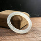 Natural Burmese Jade Icy White Full Circle Bangle (Fits 52-54mm)