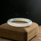 Natural Burmese Jade Icy White Full Circle Bangle (Fits 52-54mm)