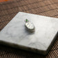 18K Platinum Diamond Natural Burmese Jade Glassy Leaf Pendant