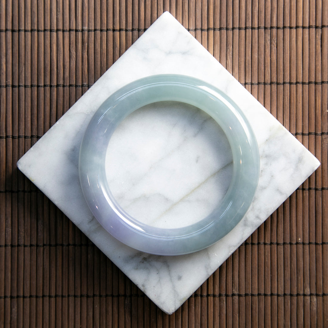 天然緬甸翡翠春彩圓條手鐲 (適合圈口 57-59)