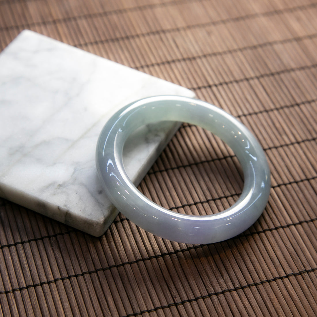 天然緬甸翡翠春彩圓條手鐲 (適合圈口 57-59)