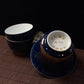 Blue and Gold Marine-Patterned Gaiwan Set
